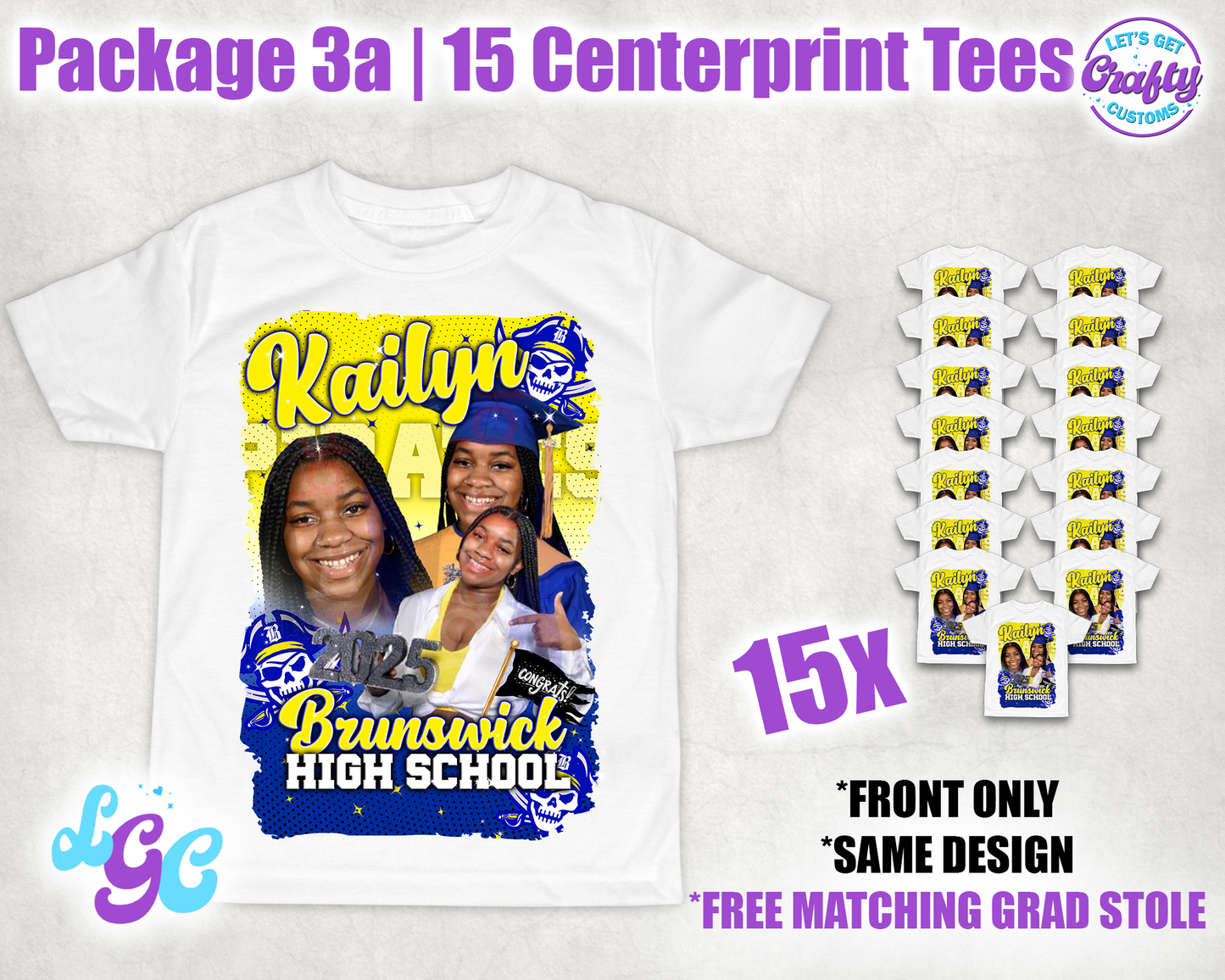 Grad Centerprint Tees (Package 3a)