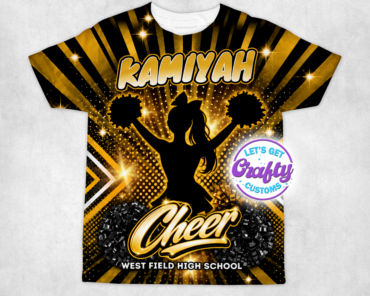 Black Gold Cheer 3D | Editable