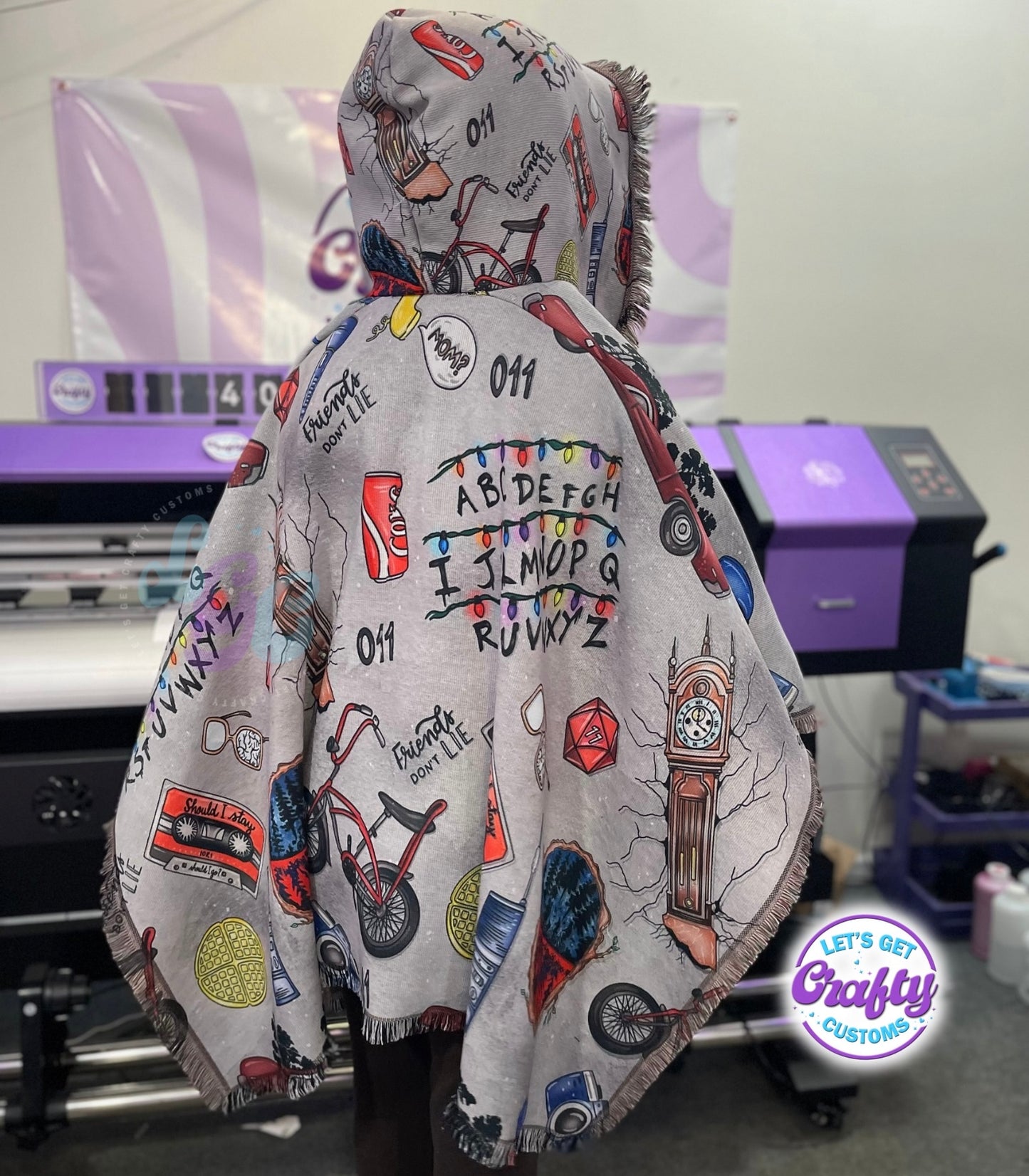 Upside Down Hooded Poncho