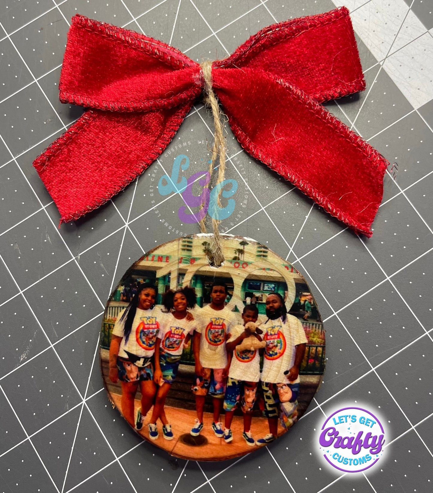 Photo Ornaments with Bow