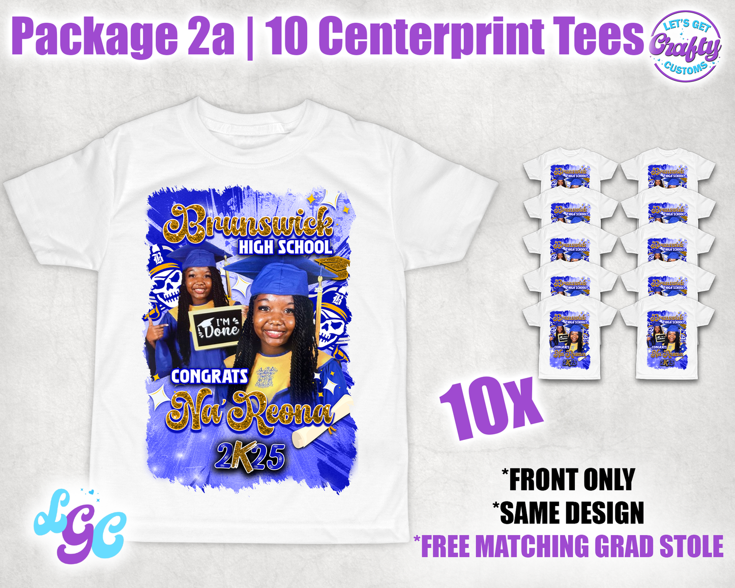 Grad Centerprint Tees (Package 2a)