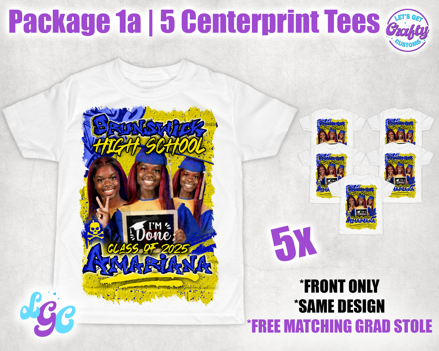 Grad Centerprint Tees (Package 1a)