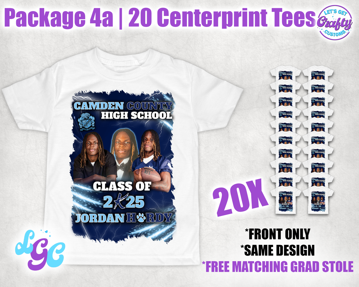 Grad Centerprint Tees (Package 4a)