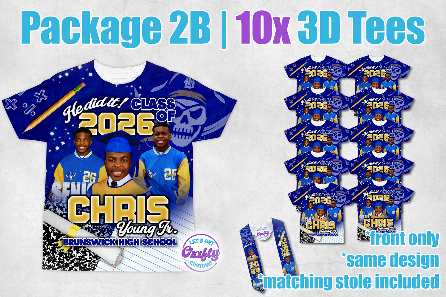 10 Grad 3D Tees (Package 2b)