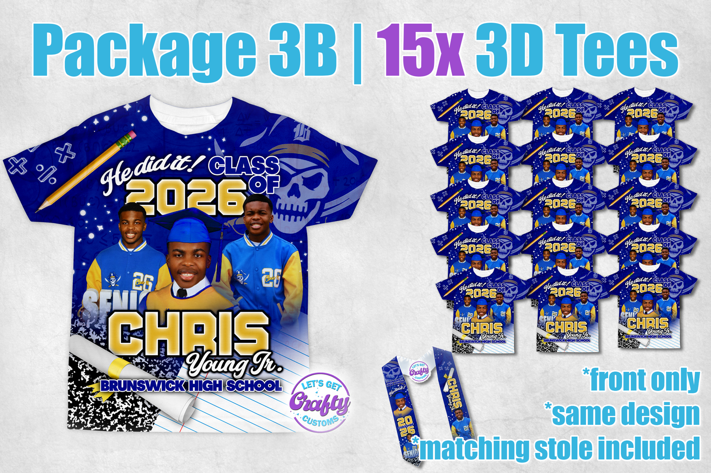 15 Grad 3D Tees (Package 3b)