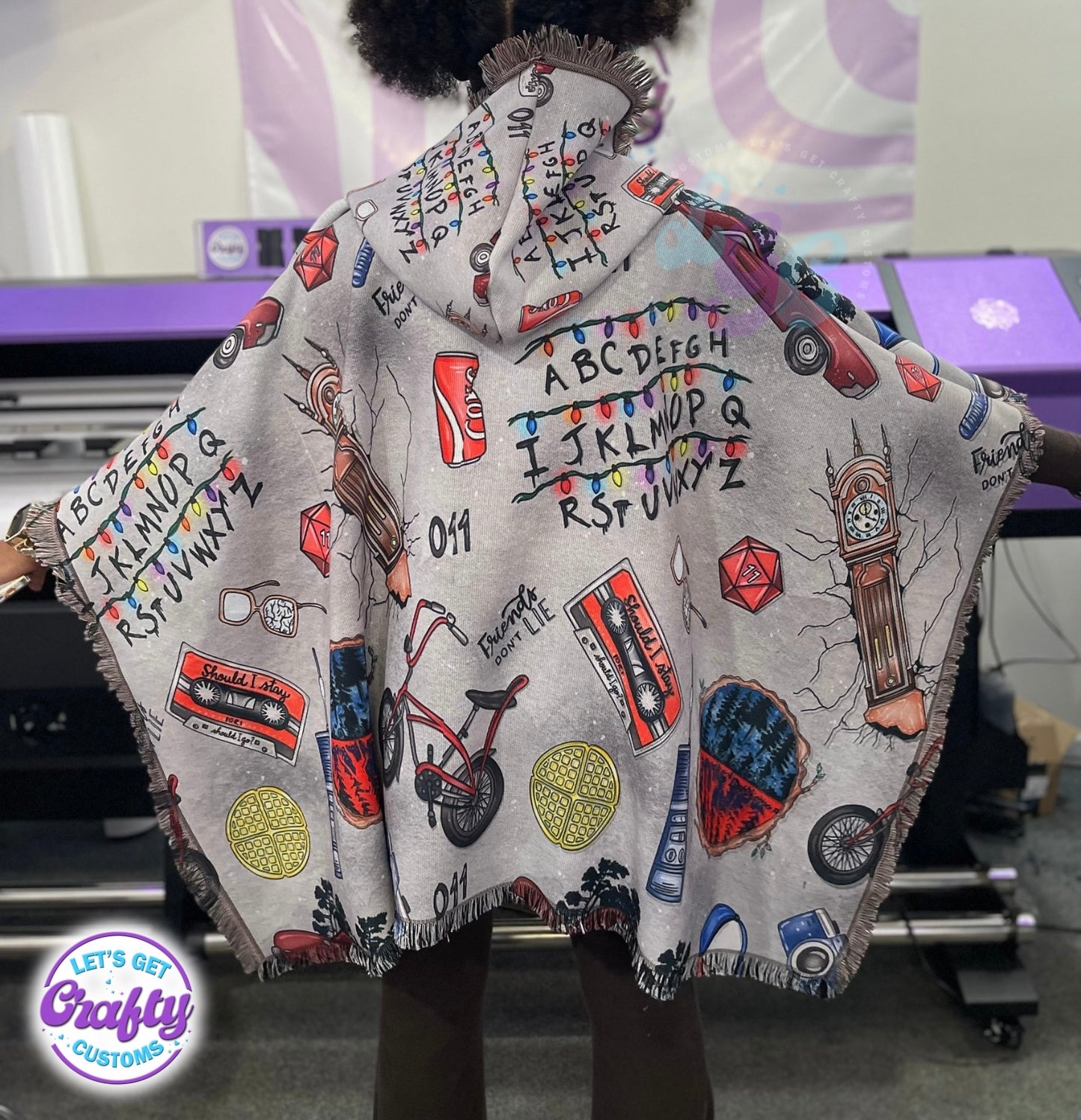 Upside Down Hooded Poncho