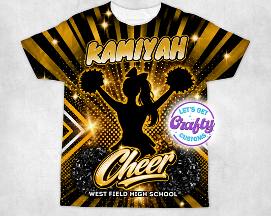 Black Gold Cheer 3D | Editable