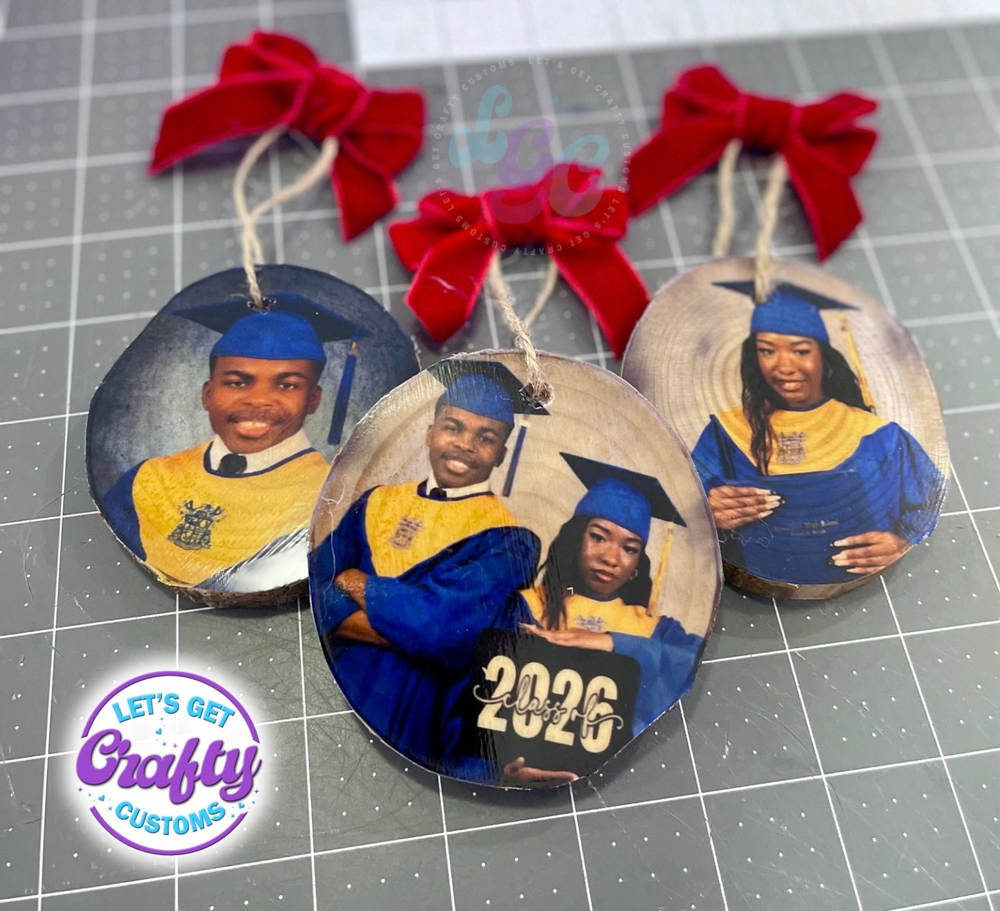 Photo Ornaments with Bow
