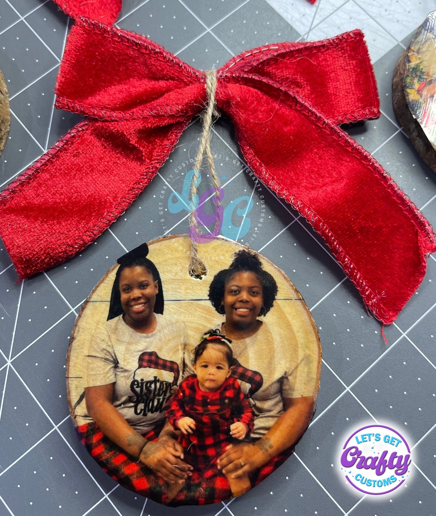 Photo Ornaments with Bow