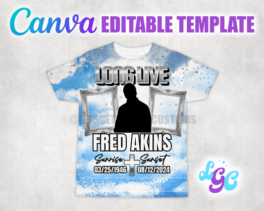 Long Live Silver Frame 3D Shirt Template | Editable