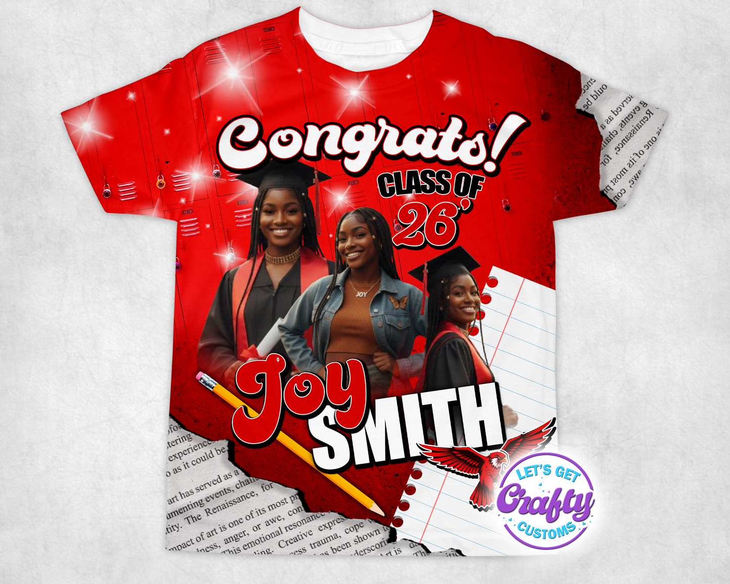 Congrats Grad Pencil, Paper 3D Template | Editable