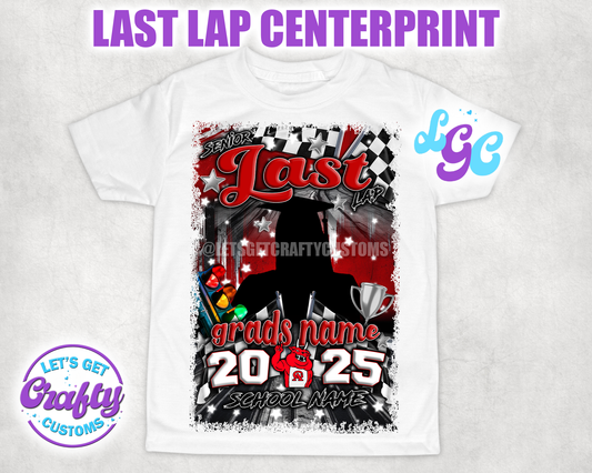 Senior Last Lap Centerprint Red & Black| Editable