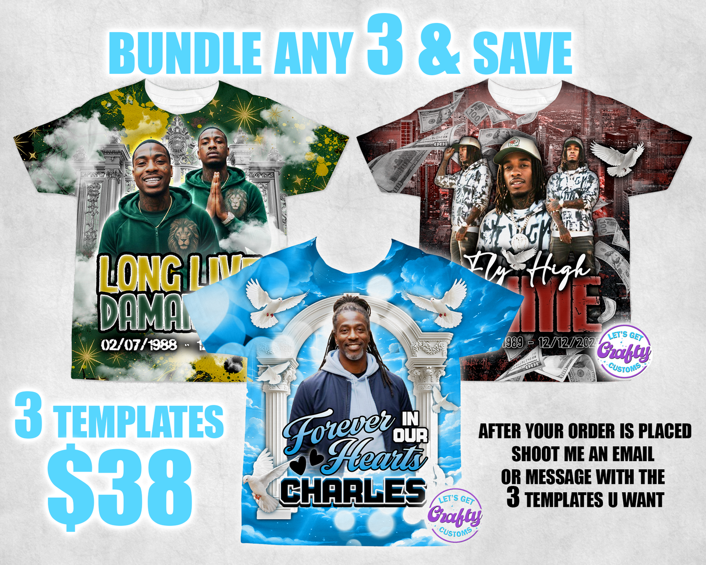 3 pk Bundle 3D Templates | Editable